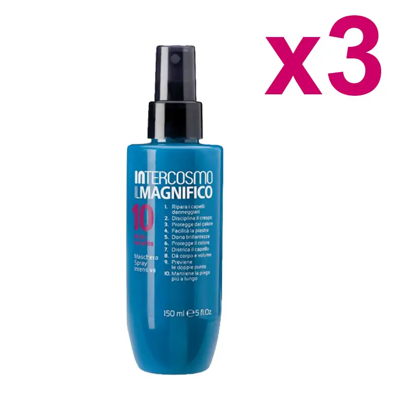 INTERCOSMO Kit Il Magnifico 10 Maschera Spray Intensiva 150ml 3 Pezzi