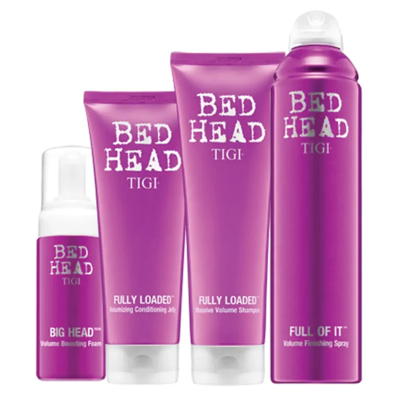 TIGI Kit Bed Head Fully Loaded Shampoo 250ml + Balsamo 200ml + Foam 125ml + Spray 371ml