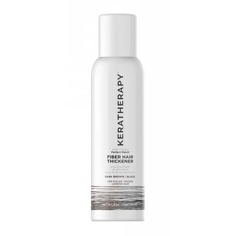 KERATHERAPY Keratin Infused Fiber Hair Thickener 140ml  Dark Brown / Black