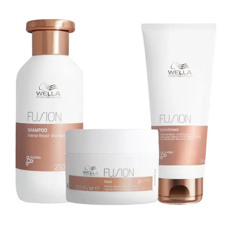 WELLA Kit Fusion Intense Repair Shampoo 250ml + Mask 150ml+  Conditioner 200ml