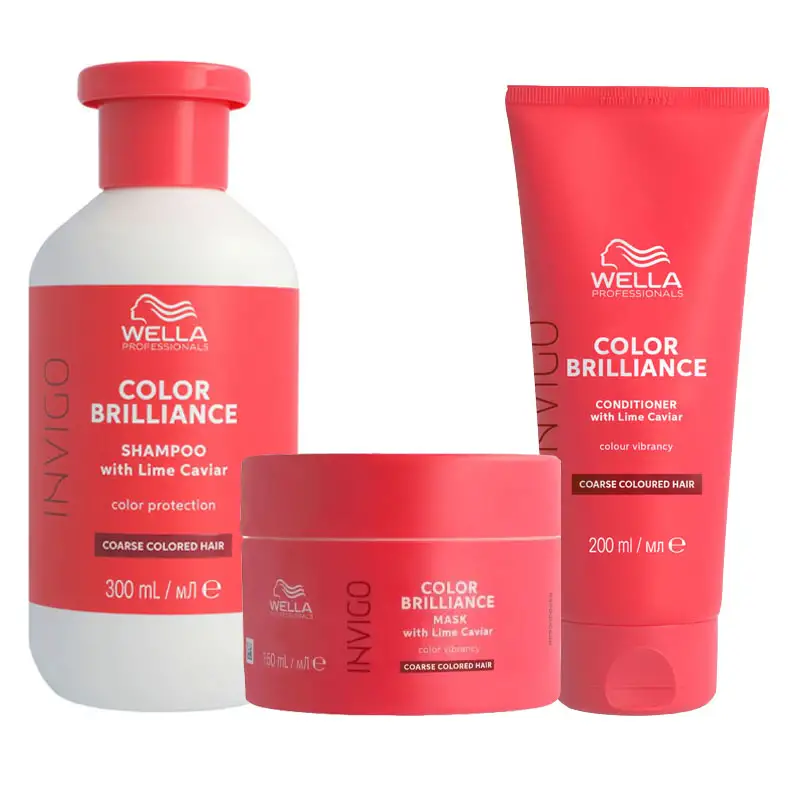 WELLA Kit Invigo Color Brilliance Capelli Spessi Shampoo 300ml + Maschera 150ml + Conditioner 200ml