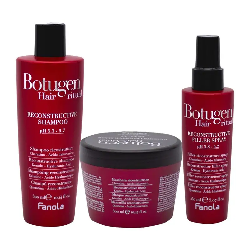 FANOLA Kit Botugen Shampoo Ricostruttore 300ml + Maschera 300ml + Spray 150ml