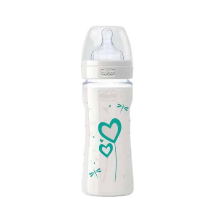 Chicco Nature Glass Bottle With Silicone Teat 0m 240ml