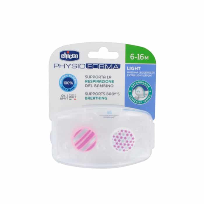 Chicco Pacifier Physio Light Pink 6-16M 2U