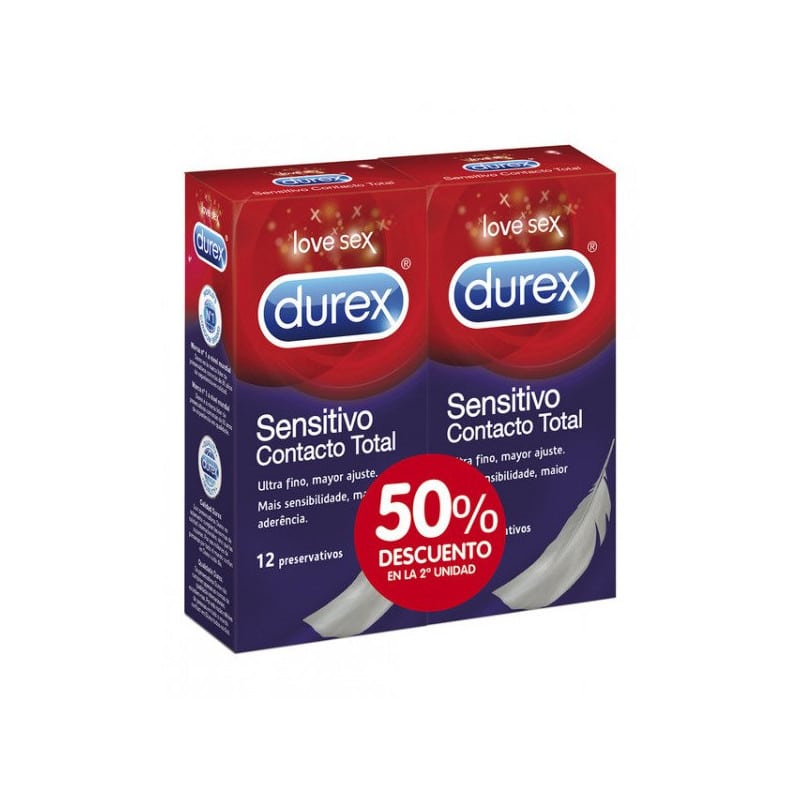 Durex Sensitive Total Contact Preservativi Duplo 2x12 Unità