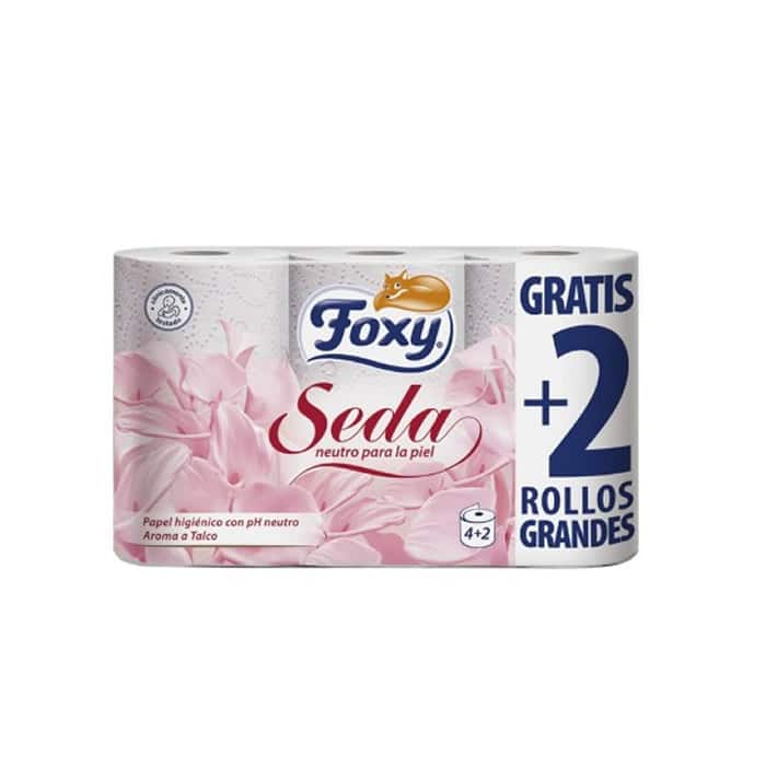 Foxy Seta Toilet Paper 3 Strati 4 + 2 Rotoli