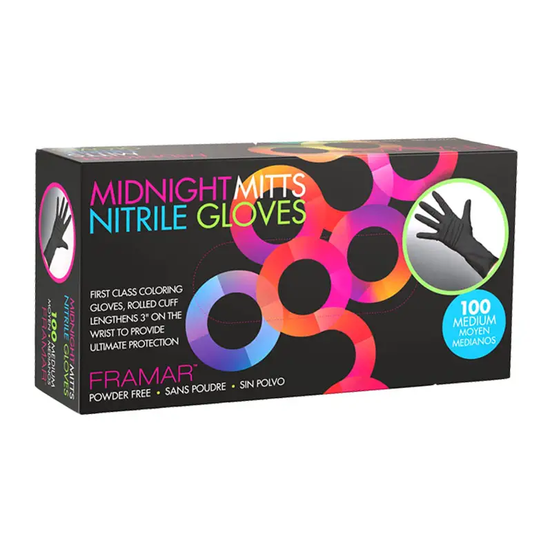 FRAMAR Midnight Mitts Nitrile Glovers x100 Medium