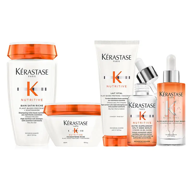 KERASTASE Kit Nutritive Riche Shampoo 250ml + Mask 200ml + Conditioner 200ml + Split Serum 50ml + Scalp Serum 90ml