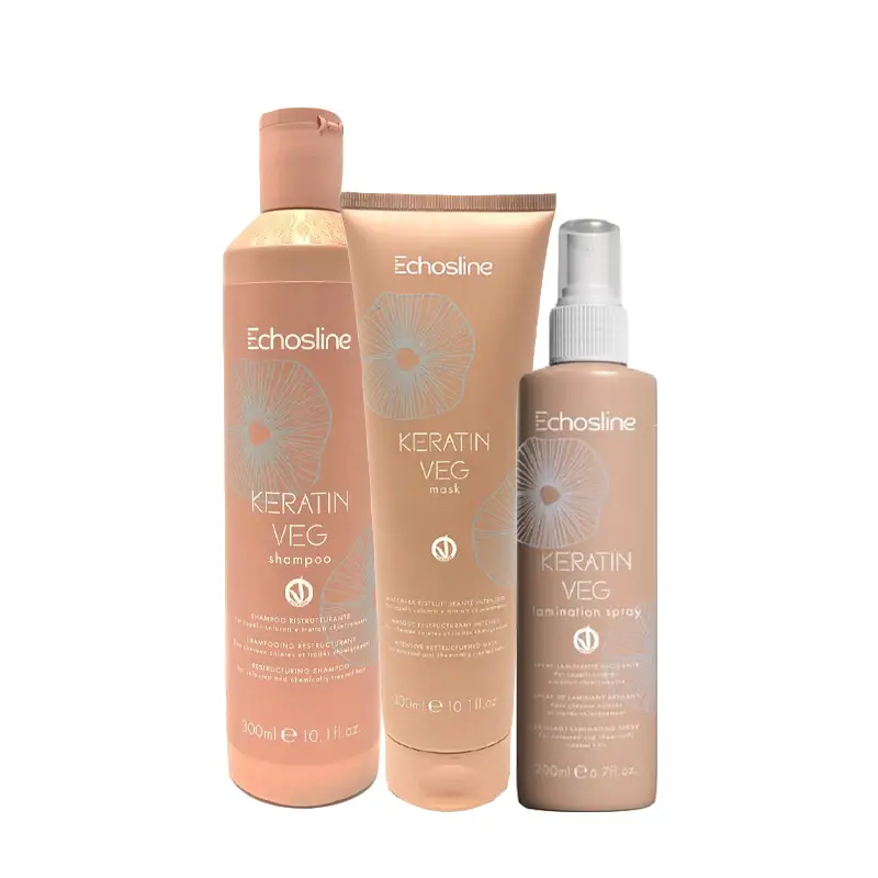 ECHOSLINE Kit Keratin Veg Shampoo 300ml + Mask 300ml + Lamination Spray 200ml