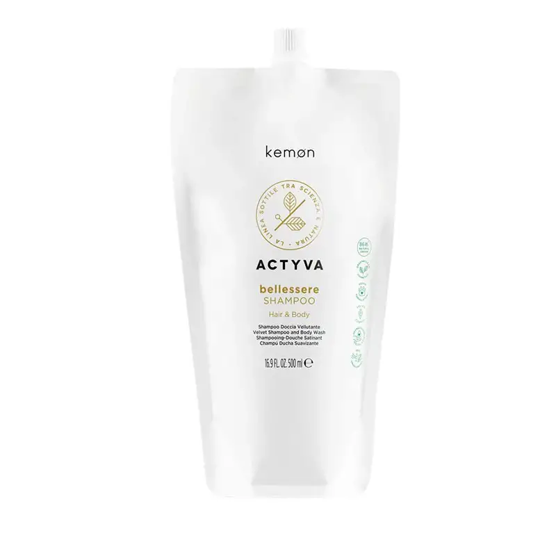 KEMON Actyva Bellessere Hair & Body Refill Pouch Bag Shampoo 500ml