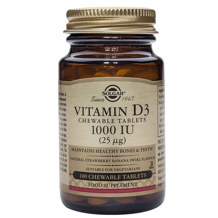 Solgar Vitamina D3 1000 UI 25cmg Colecalciferolo 100 Compresse