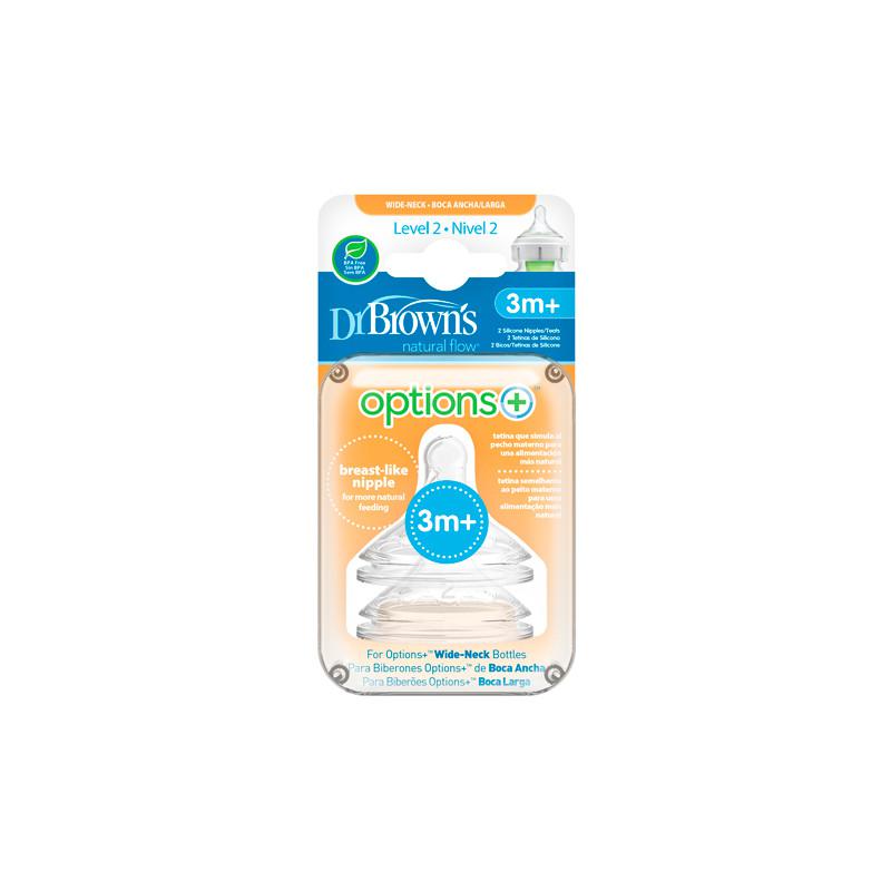 Dr.brown´s Dr Brown's 2 Tettarelle Options Bocca Larga Tappa 2