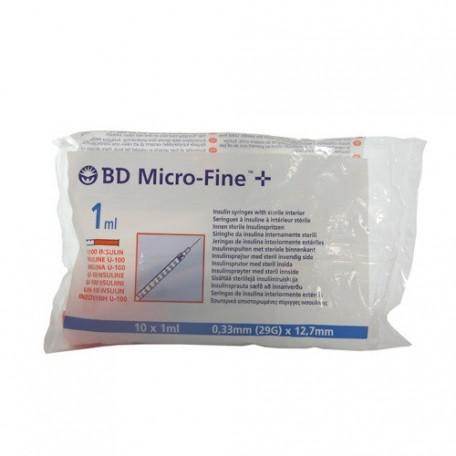 B.d Ultra Fine Jeringa Para Insulina U 100 1ml 29g X 12,7 Mm Mm 10 Unidades Becton Dickinson