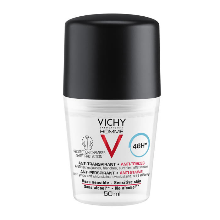 Vichy Homme Deodorante Anti-Traspirante Anti-Macchie Pelle Sensibile 50ml