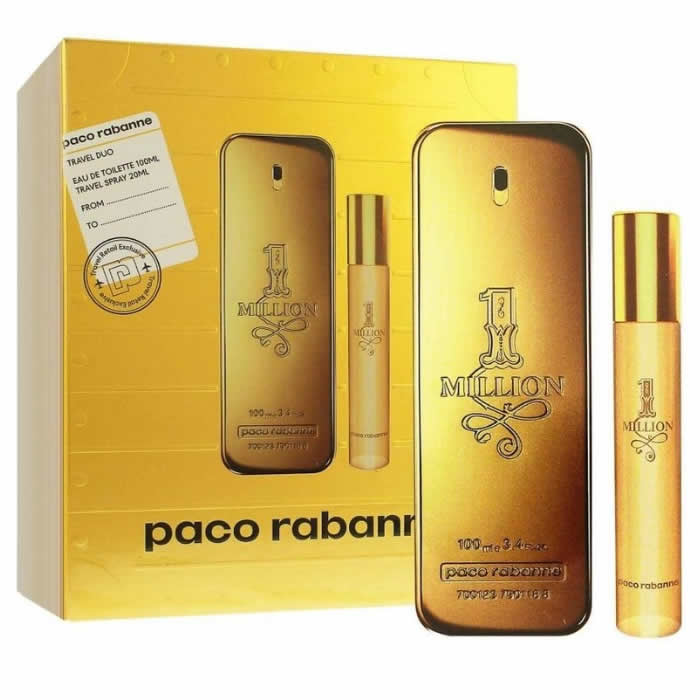 Paco Rabanne 1 Million Eau De Toilette Spray 100ml Set 2 Parti