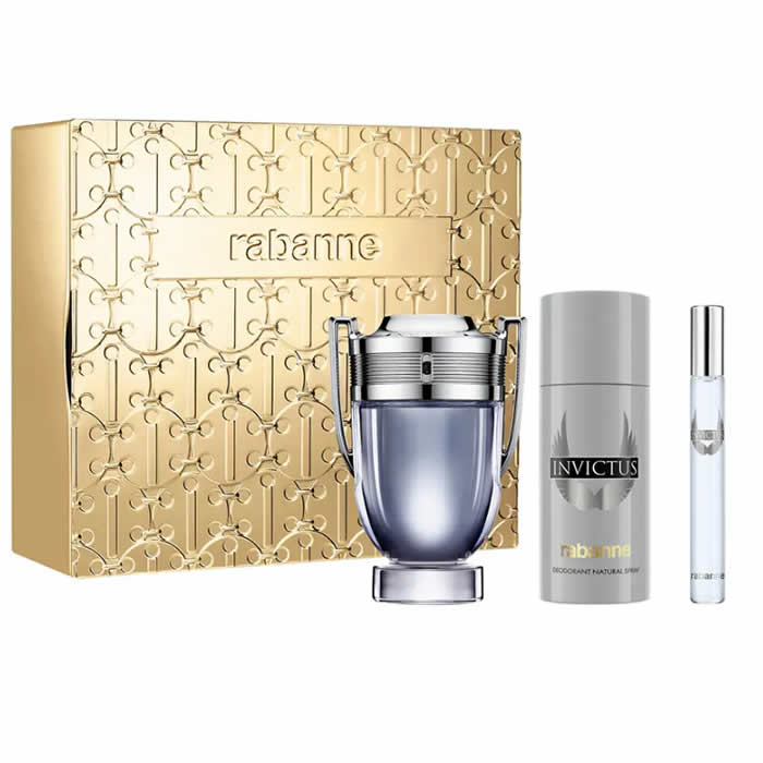 Paco Rabanne Invictus Eau De Toilette Spray 100ml Set 3 Parti