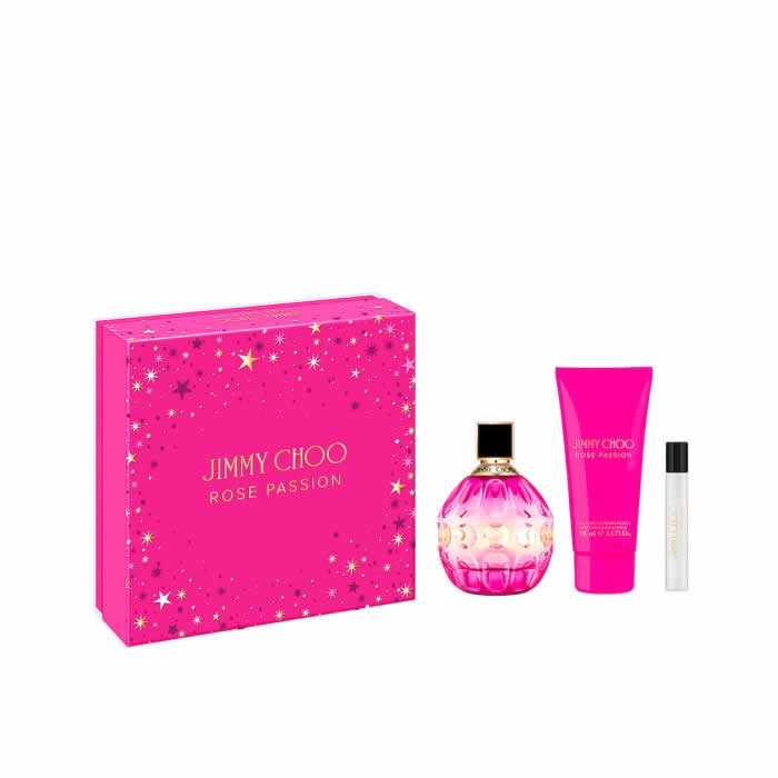 Jimmy Choo Rose Passion Eau De Parfum Spray 100ml Set 3 Parti