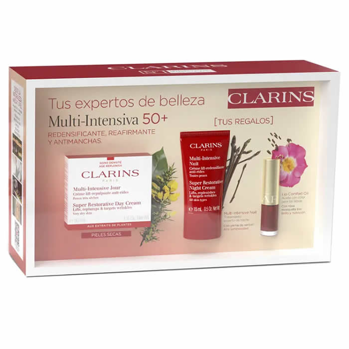 Clarins Multi-Intensive Crema Antietà Giorno Multi Intensiva Pelle Molto Secca 50ml Set 3 Parti
