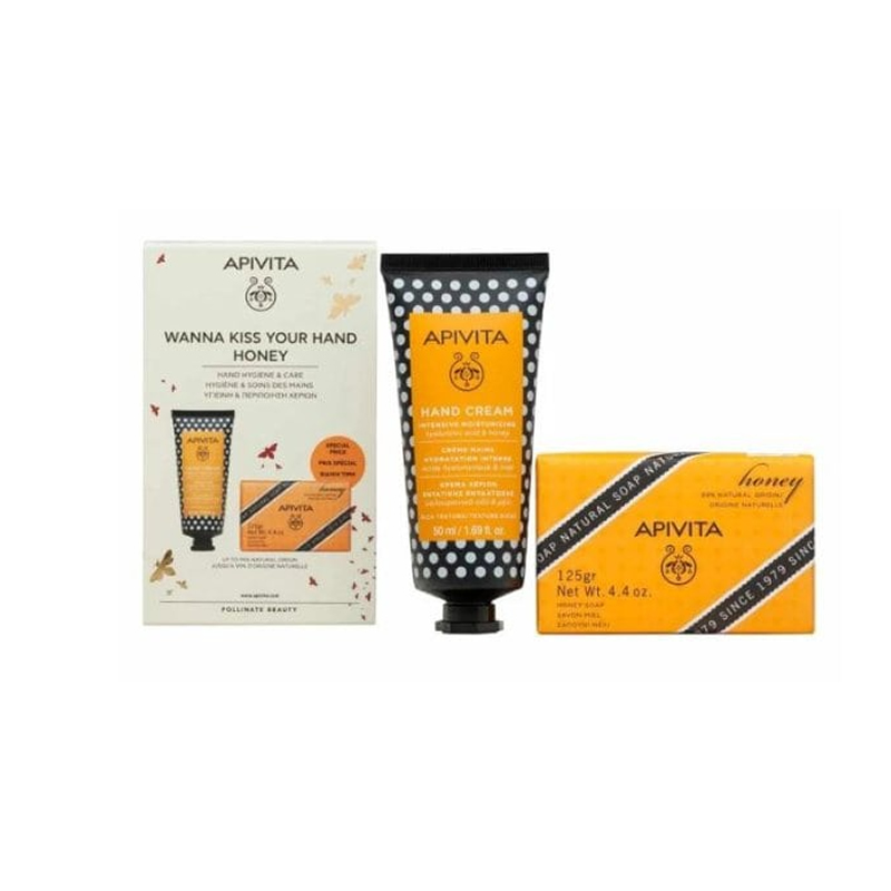 Apivita Crema Mani Al Miele 50g + Sapone Solido Naturale 125g