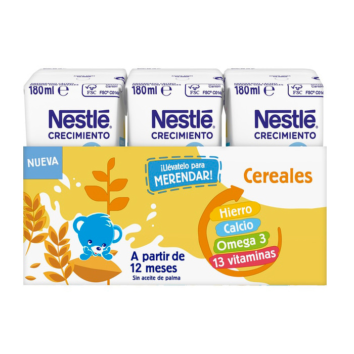 Nestlé Latte di Crescita 1+ Cereali 3x180ml