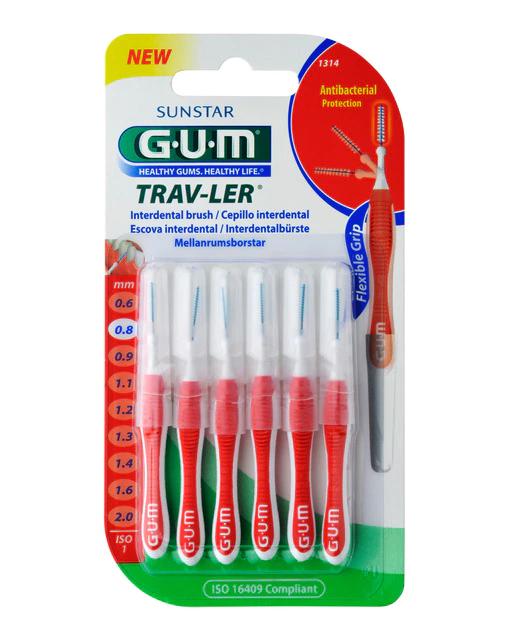 Sunstar Gum Trav-Ler Interdental Brush Iso1 1314 0,8mm 6 Unità