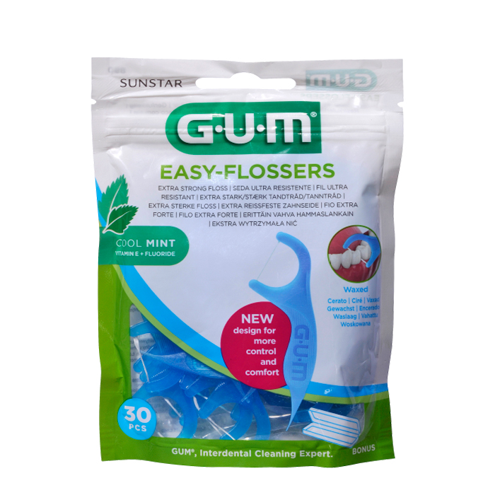 Gum Sunstar Easy Flossers Cool Vit-E Fluor 30 Unità