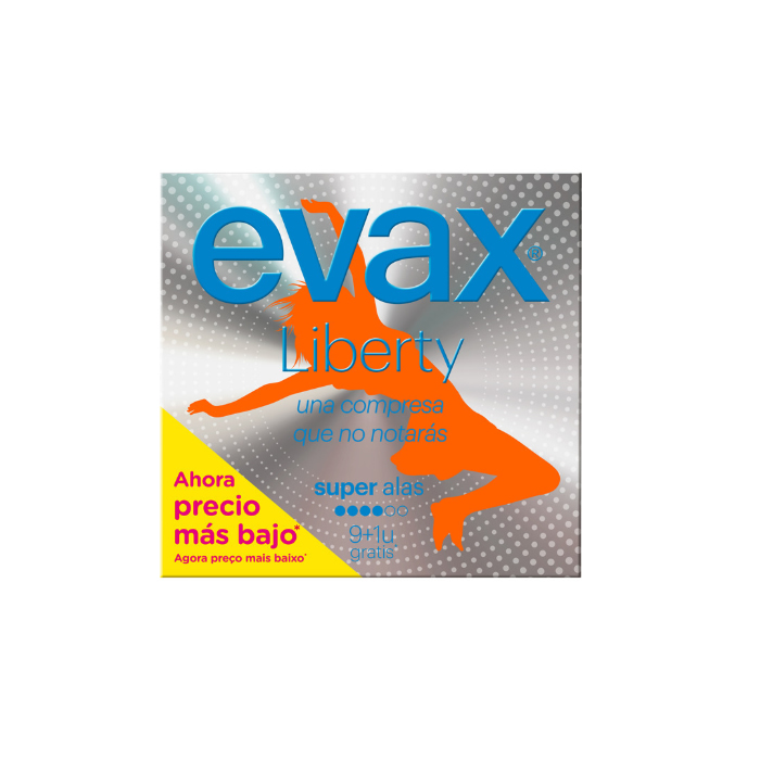 Evax Liberty Super With Wings Sanitary Towels 9+1 Unità 