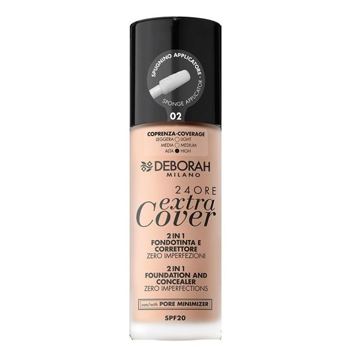 Deborah Milano 24 Ore Extra Cover 2 In 1 Spf20 02 30ml