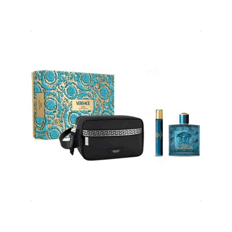 Versace Eros Eau De Toilette Spray 100ml Christmas Set 3 Pieces