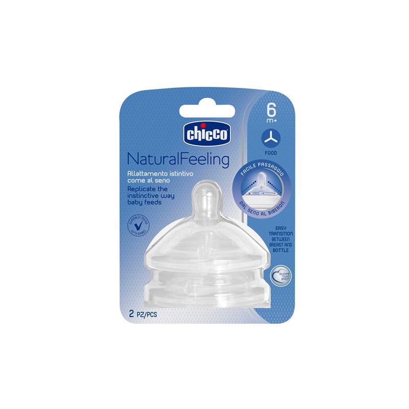 Chicco Natural Teat Feeling Papilla Flow 2 Unità 6m