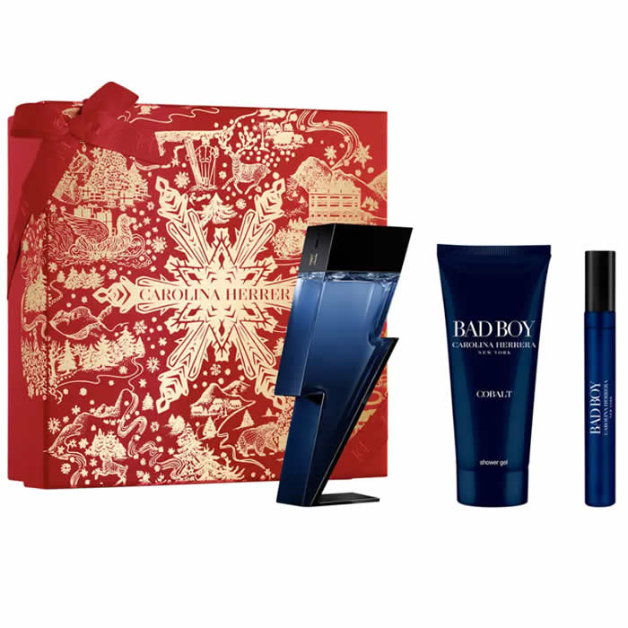 Carolina Herrera Bad Boy Cobalt Eau De Perfume Spray 100ml Set 3 Parti