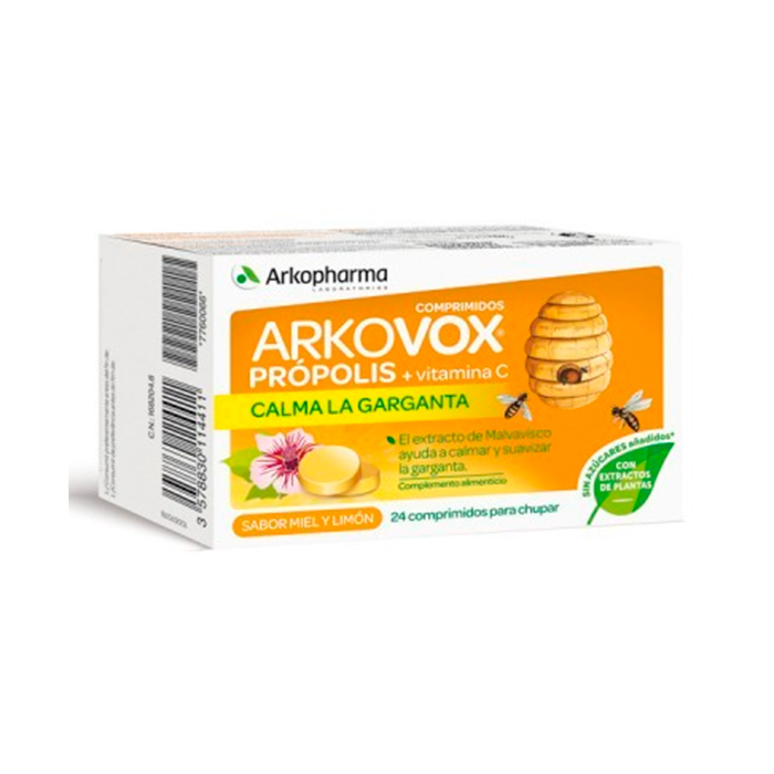 Arkopharma Arkovox Propoli + Vitamina C 24 Compresse di Miele e Limone 