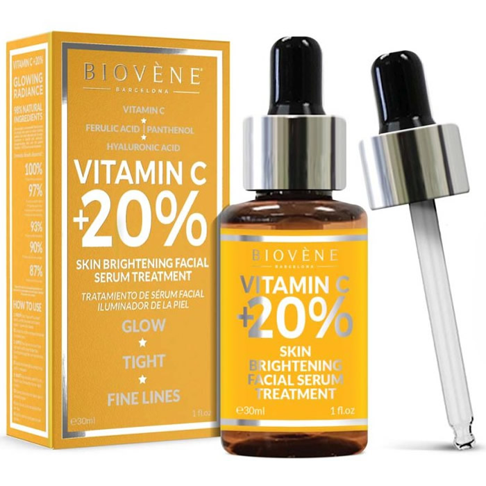 Biovene Vitamin C 20 Skin Brightening Facial Serum Treatment 30ml