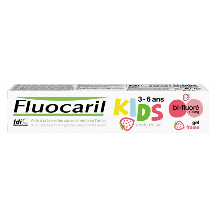 Fluocaril Kids Bi-fluoride Milk Teeth Strawberry Flavour 3-6 Anni 50ml